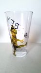 Personalised glass painting with a frog kicking football