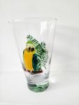 Glass with original parrot glass painting