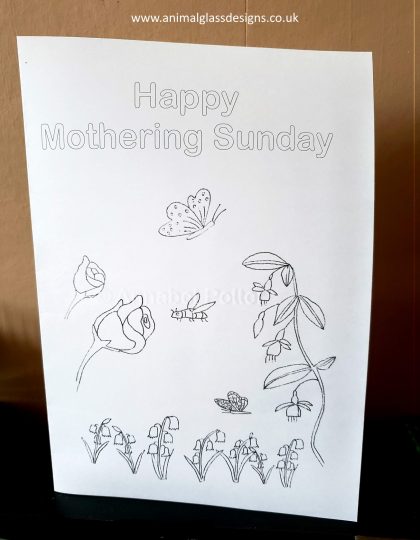 Mother's Day Mothering Sunday card, digital download to colour in.